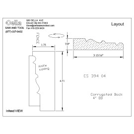 M2 corrugated back shaper knives 7/8" x 3-15/16"  apron / casing